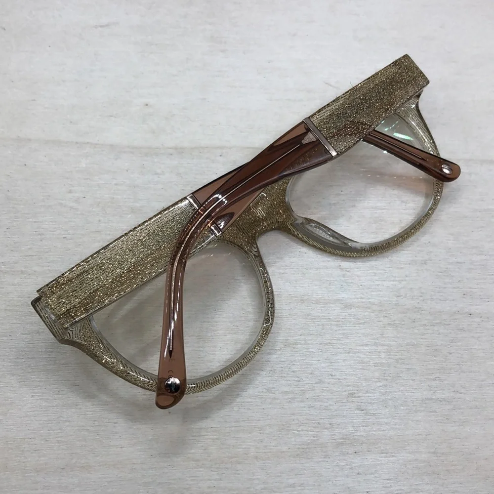 L.A.M.B Lamb Glasses Frames ONLY LA067 Clear Glitter Gold Cat Eye 51-19-140